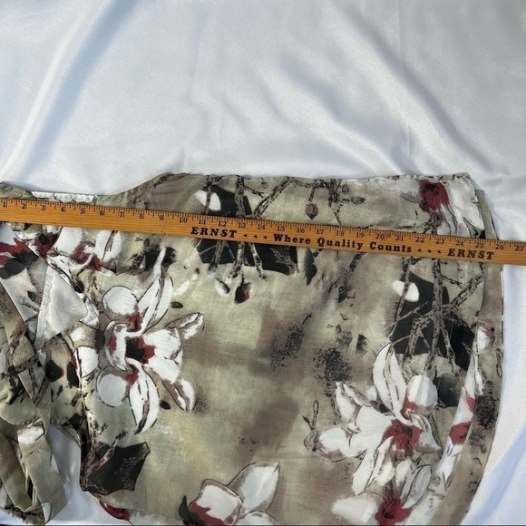 Entro sleeveless floral tunic with neck tie sheer fully lined Small - Picture 5 of 8